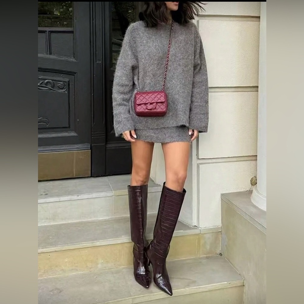 Women's grey sweater and skirt set. XS. WORN ONCE.